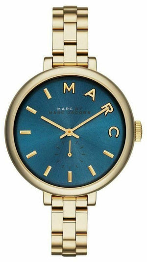 Buy Shop Marc Jacobs Sally Blue Dial Gold Steel Strap Watch for Women - MBM3366 USA Online