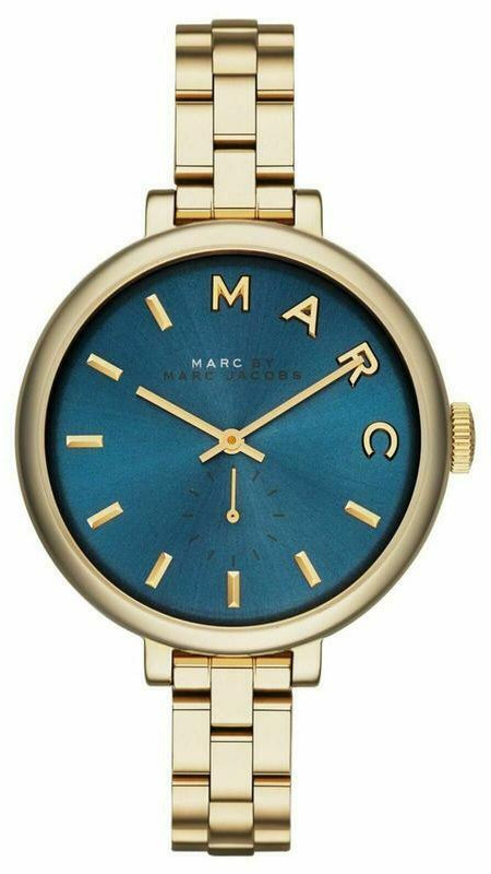 Buy Shop Marc Jacobs Sally Blue Dial Gold Steel Strap Watch for Women - MBM3366 USA Online