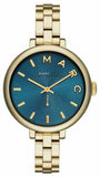 Buy Shop Marc Jacobs Sally Blue Dial Gold Steel Strap Watch for Women - MBM3366 USA Online