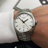 Buy Shop Tissot PR 100 Quartz White Dial Silver Steel Strap Watch For Women - T101.410.11.031.00 USA Online