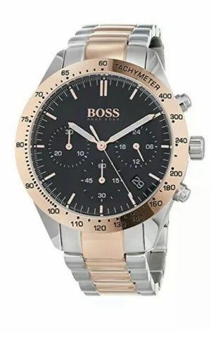 Buy Shop Hugo Boss Talent Black Dial Two Tone Steel Strap Watch for Men - 1513584 USA Online