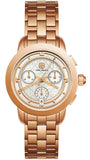 Buy Shop Tory Burch Classic Chronograph White Dial Rose Gold Steel Strap Watch for Women - TBW1033 USA Online