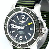 Buy Shop Breitling Superocean Automatic 44mm Outerknown Green Dial Green Nylon Strap Watch for Men - A17367A11L1W1 USA Online