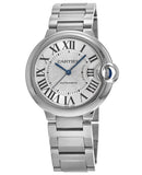 Buy Shop Cartier Ballon Bleu De Cartier Silver Dial Silver Steel Strap Watch for Women - WSBB0048 USA Online