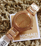 Buy Shop Michael Kors Camille Crystal Rose Gold Dial Rose Gold Steel Strap Watch for Women - MK5862 USA Online
