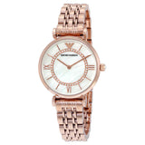 Buy Shop Emporio Armani Gianni T Bar Mother of Pearl Rose Gold Stainless Steel Strap Watch For Women - AR1909 USA Online