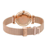 Buy Shop Emporio Armani Gianni T Bar Silver Dial Rose Gold Mesh Bracelet Watch For Women - AR1956 USA Online
