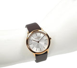 Buy Shop Calvin Klein Minimal White Dial Brown Leather Strap Watch for Women - K3M226G6 USA Online