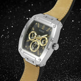 Buy Shop Guess Phoenix Multifunction Black Dial Brown Leather Strap Watch for Men - GW0202G3 USA Online