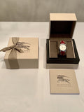 Buy Shop Burberry The City White Dial Haymarket Pink Leather Strap Watch for Women - BU9149 USA Online