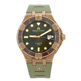 Maurice Lacroix Aikon Venturer Bronze Dial Green Rubber Strap Watch For Men - AI6058-BRZ01-630-1