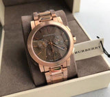 Burberry The City Grey Dial Rose Gold Steel Strap Unisex Watch - BU9754