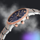 Buy Shop Emporio Armani Renato Chronograph Blue Dial Two Tone Steel Strap Watch For Men - AR80025 USA Online
