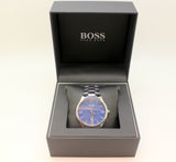 Buy Shop Hugo Boss Governer Blue Dial Silver Steel Strap Watch for Men - 1513487 USA Online