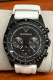 Buy Shop Emporio Armani Sportivo Chronograph Black Dial White Rubber Strap Watch For Men - AR6112 USA Online