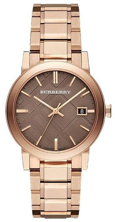 Buy Shop Burberry The City Light Brown Dial Rose Gold Steel Strap Watch for Women - BU9005 USA Online