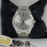 Buy Shop Michael Kors Slim Runway Silver Dial Silver Stainless Steel Strap Watch for Women - MK3178 USA Online