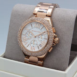 Buy Shop Michael Kors Camille Chronograph White Dial Rose Gold Steel Strap Watch For Women - MK6995 USA Online