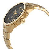 Armani Exchange Banks Chronograph Black Dial Gold Steel Strap Watch For Men - AX1721