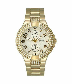 Buy Shop Guess Mini Prism Diamonds White Dial Gold Steel Strap Watch for Women - W15072L1 USA Online
