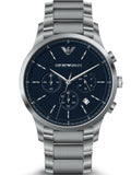Buy Shop Emporio Armani Renato Chronograph Blue Dial Silver Steel Strap Watch For Men - AR2486 USA Online