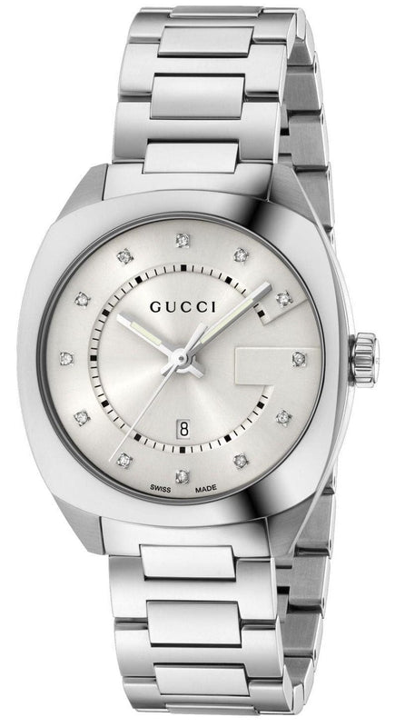 Buy Shop Gucci GG2570 Diamonds White Dial Silver Steel Strap Watch For Women - YA142403 USA Online
