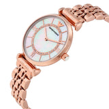 Buy Shop Emporio Armani Gianni T Bar Mother of Pearl Rose Gold Stainless Steel Strap Watch For Women - AR1909 USA Online
