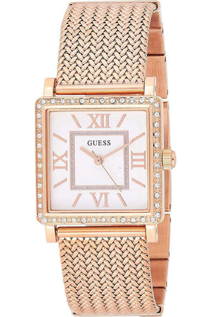 Buy Shop Guess Highline Off White Dial Rose Gold Stainless Steel Mesh Strap Watch For Women - W0826L3 USA Online