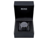 Buy Shop Hugo Boss Blackout Chronograph Black Dial Black Leather Strap Watch For Men - HB1512567 USA Online