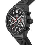Buy Shop Tag Heuer Carrera Automatic Chronograph Black Dial Black Rubber Strap Watch for Men - CBG2A90.FT6173 USA Online