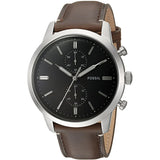Buy Shop Fossil Townsman Chronograph Black Dial Brown Leather Strap Watch for Men - FS5280 USA Online