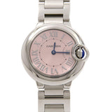 Buy Shop Cartier Ballon Bleu de Cartier Pink Dial Silver Steel Strap Watch for Women - W6920038 USA Online