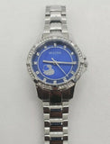 Bulova Crystal Collection Blue Mother of Pearl Dial Silver Steel Strap Watch for Women - 96L238