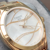 Buy Shop Tissot T Wave T Lady Mother of Pearl Dial Rose Gold Steel Strap Watch For Women - T112.210.33.111.00 USA Online