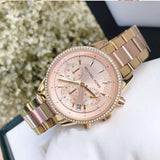 Buy Shop Michael Kors Ritz Chronograph Rose Dial Two Tone Steel Strap Watch for Women - MK6475 USA Online