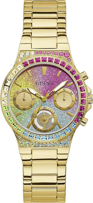 Buy Shop Guess Sugarrush Quartz Multicolor Dial Gold Steel Strap Watch For Women - GW0258L1 USA Online