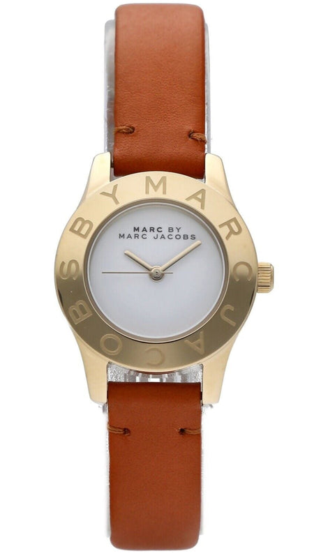 Buy Shop Marc Jacobs Mini Blade White Dial Brown Leather Strap Watch for Women - MBM1219 USA Online