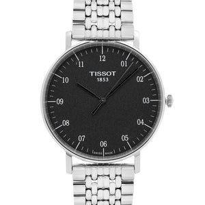 Buy Shop Tissot Everytime Large Black Dial Silver Mesh Bracelet Watch For Men - T109.610.11.077.00 USA Online