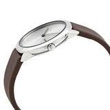 Buy Shop Calvin Klein Minimal Silver Dial Brown Leather Strap Watch for Men - K3M221G6 USA Online