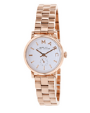 Marc Jacobs Baker White Dial Rose Gold Steel Strap Watch for Women - MBM3248