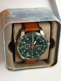 Buy Shop Fossil Dillinger Luggage Chronograph Green Dial Brown Leather Strap Watch for Men - FS5734 USA Online