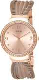 Buy Shop Guess Chiffon Rose Gold Dial Mesh Bracelet Watch For Women - W1083L3 USA Online