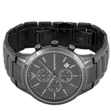 Buy Shop Emporio Armani Classic Chronograph Grey Dial Grey Steel Strap Watch For Men - AR2454 USA Online