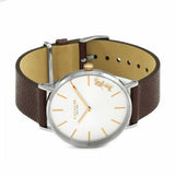 Buy Shop Coach Perry White Dial Brown Leather Strap Watch for Women - 14503154 USA Online