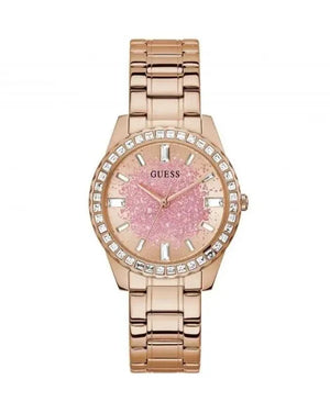 Buy Shop Guess Glitter Diamonds Pink Dial Rose Gold Steel Strap Watch for Women - GW0405L3 USA Online