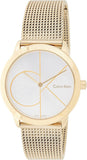 Buy Shop Calvin Klein Minimal Silver Dial Gold Mesh Bracelet Watch for Women - K3M22526 USA Online