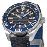 Buy Shop Tag Heuer Aquaracer Calibre 5 Automatic Black Dial Black Nylon Strap Watch for Men - WAY201C.FC6395 USA Online