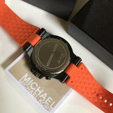 Buy Shop Michael Kors Dylan Chronograph Grey Dial Orange Rubber Strap Watch for Men - MK8296 USA Online
