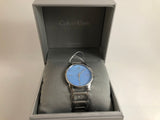 Buy Shop Calvin Klein Stately Blue Mother of Pearl Dial Silver Steel Strap Watch for Women - K3G2312N USA Online