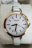 Buy Shop Fossil Classic Minute White Dial White Leather Strap Watch for Women - BQ3328 USA Online